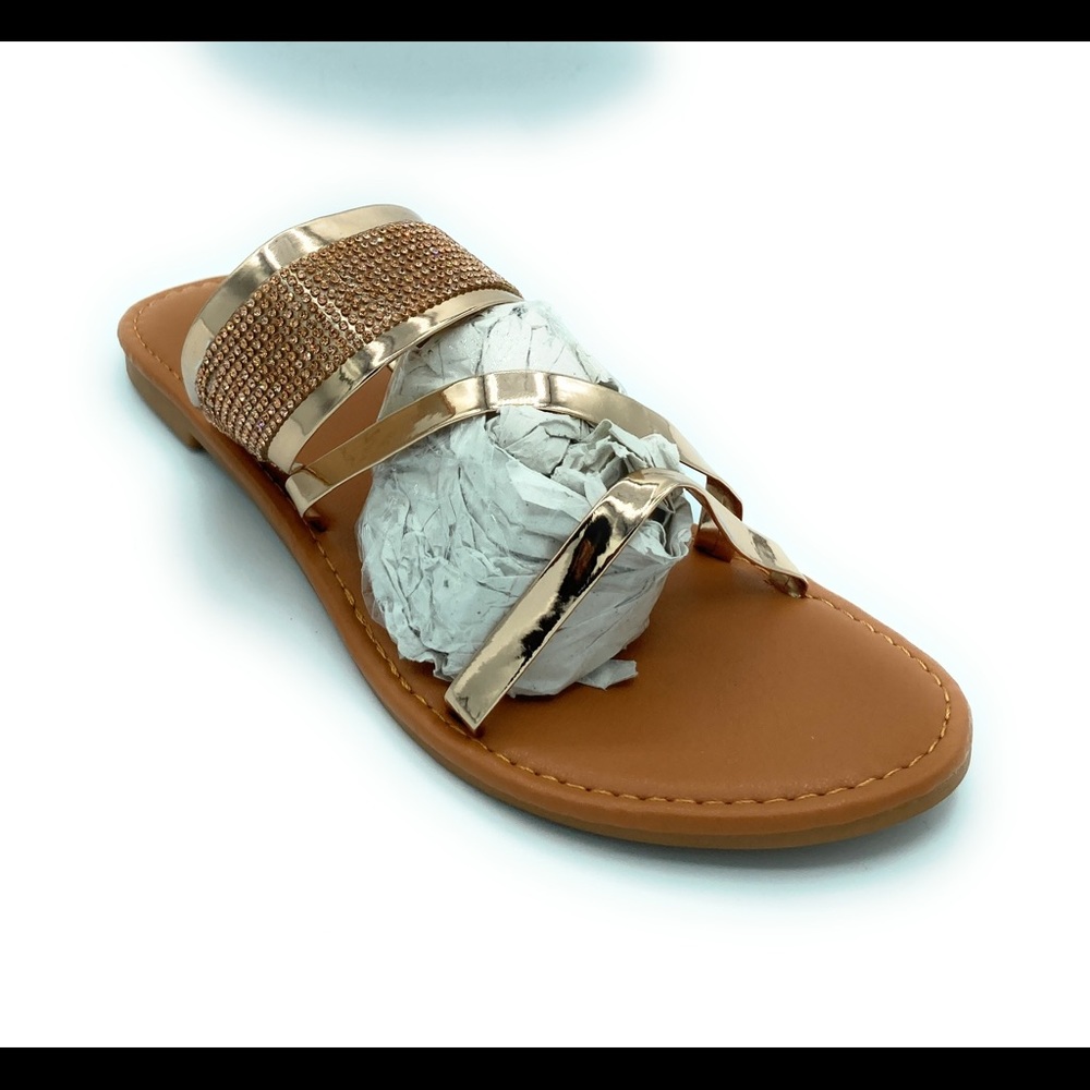 Yasirun Womens Strappy Sandals Golden  Size 9.5
